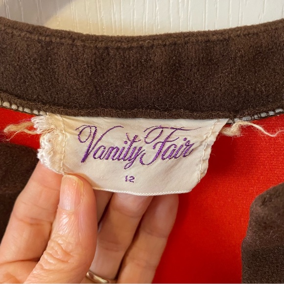 Vintage Vanity Fair Orange and Brown housecoat - Picture 3 of 8